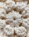 Close Up Cream Crochet Flower Pattern Texture Royalty Free Stock Photo