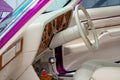 Close Up Of Cream Leather Interior Of Classic Car Royalty Free Stock Photo