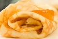 Close up of a crepe with marmalade filling Royalty Free Stock Photo