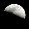 Close-up of crescent moon over dark black sky at night Royalty Free Stock Photo