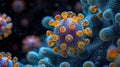 Close-up of Crimean-Congo Hemorrhagic Fever Virus under a Microscope AI Generated