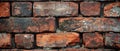 A close-up of crimson-painted bricks reveals a canvas of wear and character. The diverse patterns of erosion, splatters