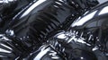 Close-up of crinkled black fabric with shiny texture