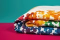 close-up of crisp, clean pillowcase against a colorful background
