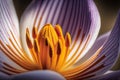 a close-up of a crocus flower, with its individual petals in full bloom