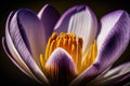 a close-up of a crocus flower, with its individual petals in full bloom