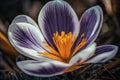 a close-up of a crocus flower, with its individual petals in full bloom