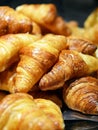 A close-up of a croissant pastry