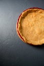 Close-up cropped photo of baked tart dough