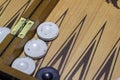 Close-up cropped shoot of backgammon under dim light