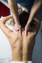 Close up cropped shot of a professional masseuse working massaging back of a woman relaxation pampering treatment beauty health li