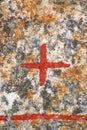 Close up of cross sign from an ancient runestone Royalty Free Stock Photo