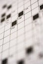 Close up of crossword puzzle Royalty Free Stock Photo