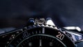 Close-up of a the crown of a mens wristwatch Royalty Free Stock Photo
