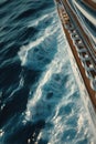 Close-Up of Cruise Ship Bow Wave in Rich Blue Sea Royalty Free Stock Photo