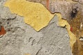 Close up of crumbling wall with layers of peeled paint 4 Royalty Free Stock Photo