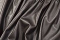 Close up on crumpled black leather material textured fabric. Royalty Free Stock Photo