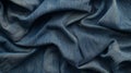 Close-Up of Crumpled Blue Denim Fabric Royalty Free Stock Photo
