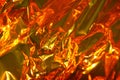 close up of crumpled golden, red, yellow paper, background