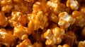 Close up of crunchy caramel popcorn cluster with golden texture Royalty Free Stock Photo