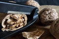 Close Up of a crushed walnuts Royalty Free Stock Photo