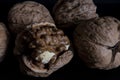 Close Up of a crushed walnuts Royalty Free Stock Photo