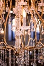 Close-up of crystal chandelier