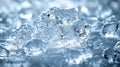 Close-Up of Crystal Clear Ice Cubes on a Reflective Surface with Soft Light Effects Royalty Free Stock Photo