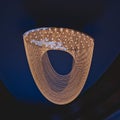 Close up on crystal of contemporary chandelier