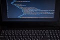 Close up css HTML code on monitor screen with black background Royalty Free Stock Photo