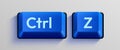 Close-up of Ctrl and Z keyboard keys, symbolizing the undo command. Royalty Free Stock Photo