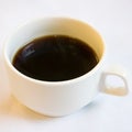 The close up of cup of black coffee