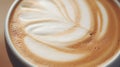 Close up of a cup of cappuccino with latte art Generative AI