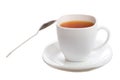 Close-up cup of rooibos tea with spoon