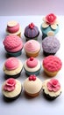 Close-up of cupcakes on a table illustration Artificial Intelligence artwork generated Royalty Free Stock Photo