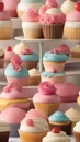 Close-up of cupcakes on a table illustration Artificial Intelligence artwork generated Royalty Free Stock Photo