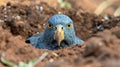 close-up of a curious blue bird Royalty Free Stock Photo