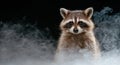 Close-up of a curious raccoon in the dark Royalty Free Stock Photo
