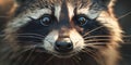 Close-Up of Curious Raccoon Face.