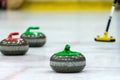 Close up of a Curling game situation. Royalty Free Stock Photo