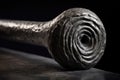 close-up of curling stone handle and textured surface Royalty Free Stock Photo
