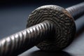 close-up of curling stone handle and textured surface Royalty Free Stock Photo