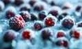 close up of currant. background frozen berry in a macro container. card template