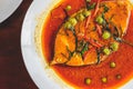 Close up curry-fried organic fish