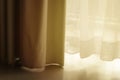 Curtain with white sheer curtains. draperies at a window Royalty Free Stock Photo