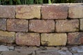 Close up of curved brick wall or well Royalty Free Stock Photo