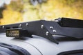 Close up of custom LED side light bar on roof rack off road suv vehicle Royalty Free Stock Photo