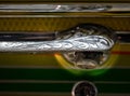 Close up of customised Chevrolet Impala car at the Victoria and Albert Museum, London UK