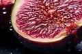 Close up of cut open juicy fig fruit