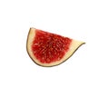 Close up cut slice of ripe fig isolated on white Royalty Free Stock Photo